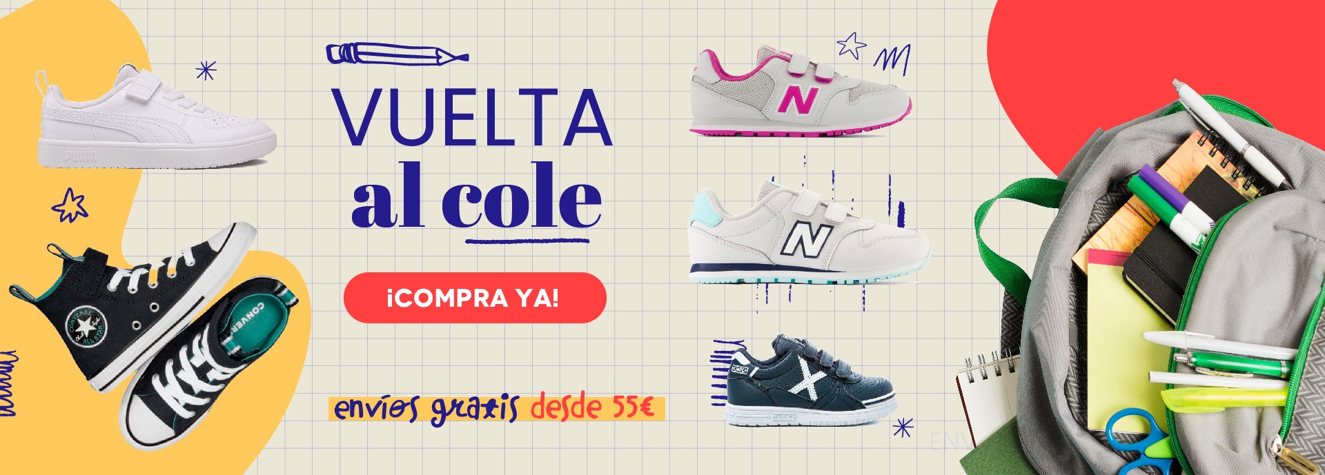La Vuelta al Cole con Izapatillas.com Ahora más Barata.